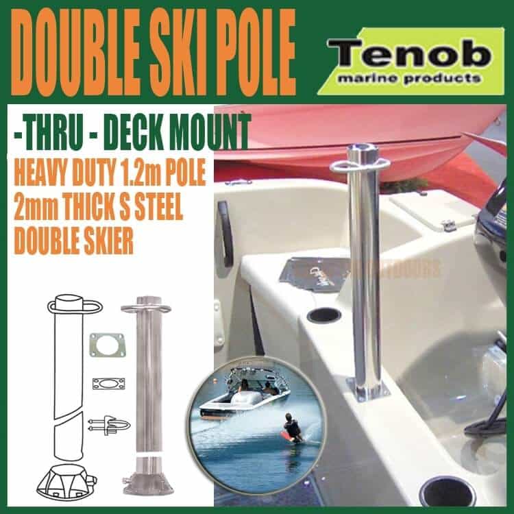 Tenob double ski pole and wakeboard pole with thru deck mount - Escaping Outdoors