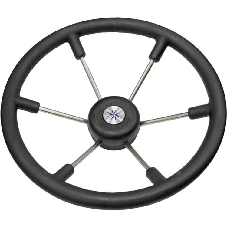 stainless steel 400mm 6 spoke boat steering wheel