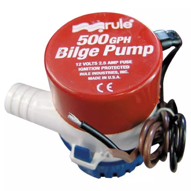 Rule 500 bilge water pump 12V Submersible marine baitbox pump - Escaping Outdoors
