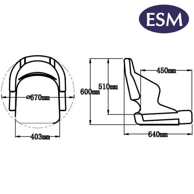 ESM Admiral compact helmsman boat seat specifications - Escaping Outdoors