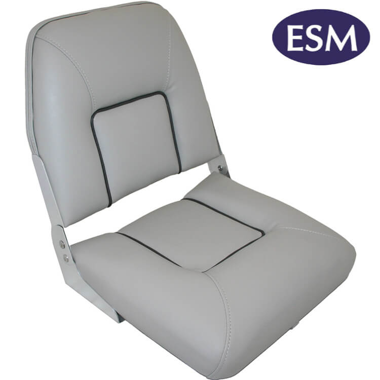 ESM boat seat Bosun folding upholstered padded boat seat grey colour - Escaping Outdoors
