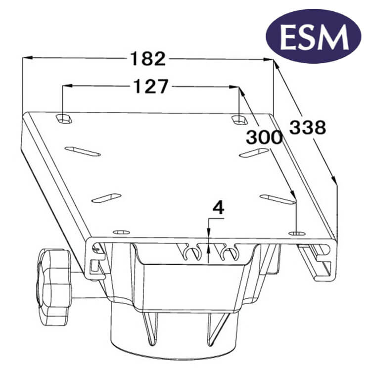 ESM boat seat slide and pedestal swivel top suits 73mm pedestal specifications - Escaping Outdoors