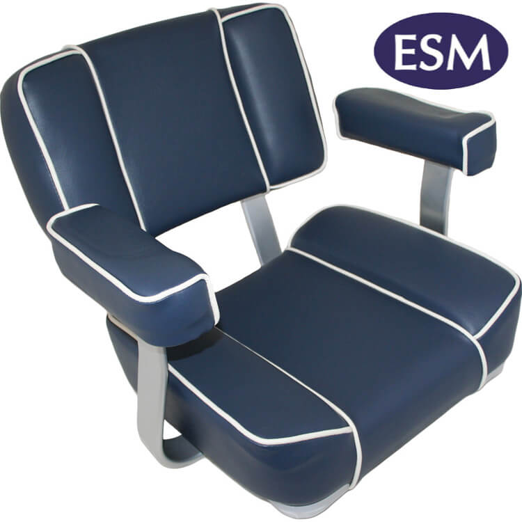 ESM deluxe boat seat captains chair dark blue colour - Escaping Outdoors