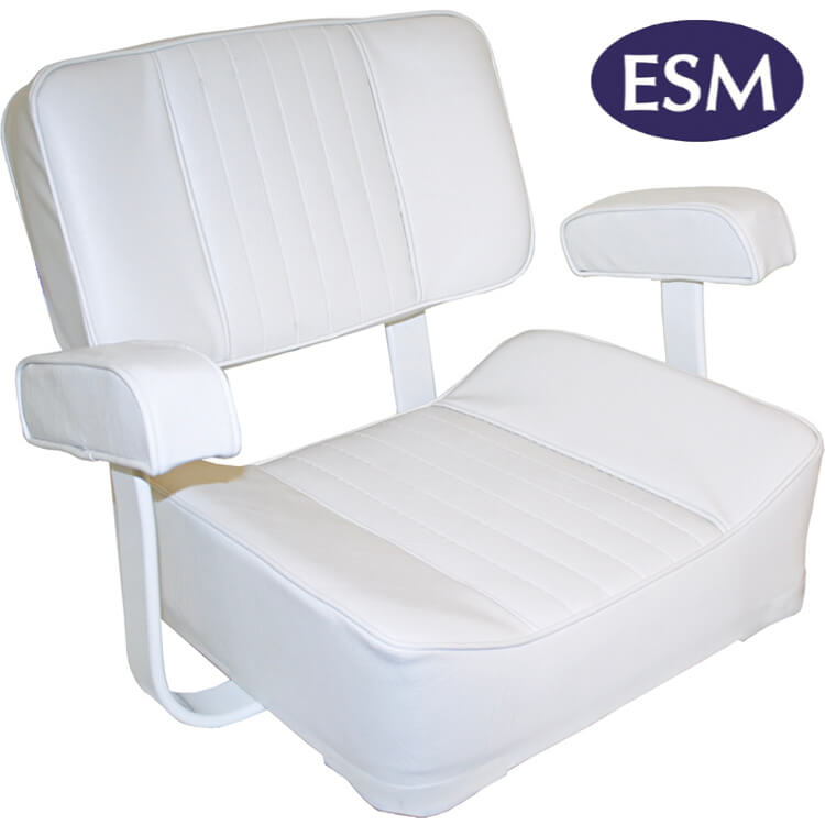 ESM deluxe boat seat captains chair white colour - Escaping Outdoors
