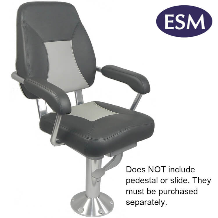 ESM mini mojo deluxe helm boat seat charcoal colour - Escaping-Outdoors