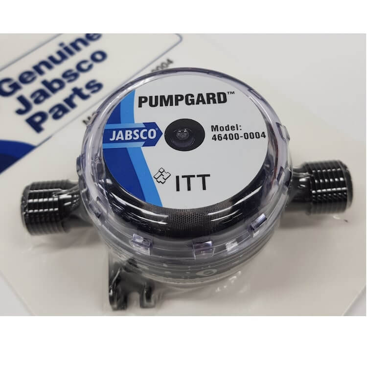 Jabsco J21-111 12v pump strainer with 2 x half-inch-male-BSP-fittings