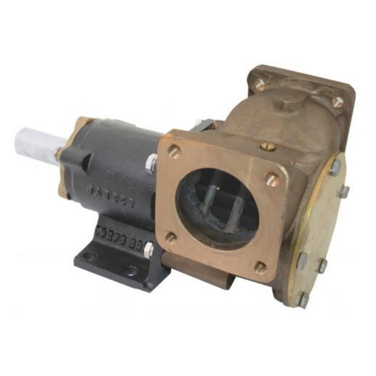 Flexible impeller pump with flanged port