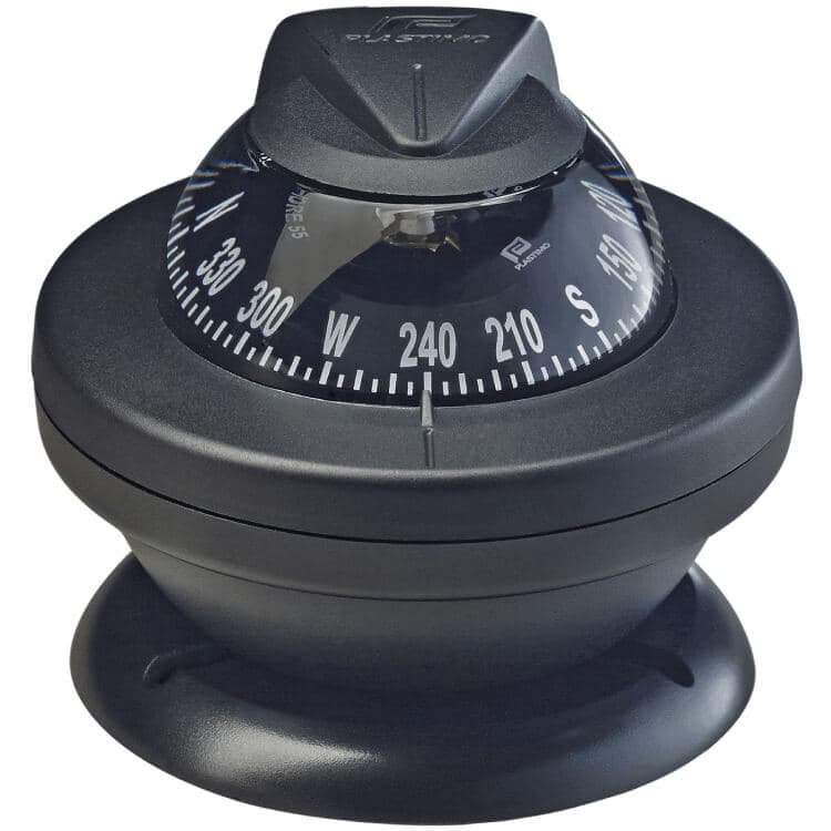 Plastimo compass black black bracket mount with black conical card - Escaping Outdoors
