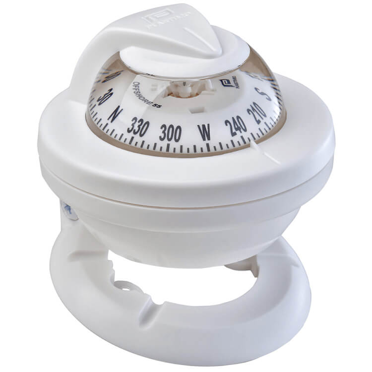 Plastimo marine compass offshore white bracket mount white conical card - Escaping Outdoors
