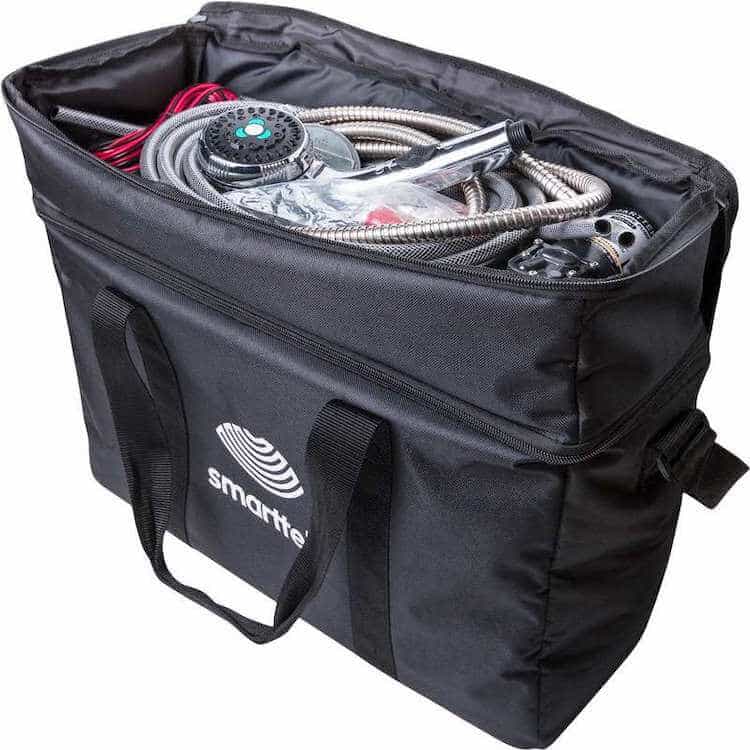 Smarttek hot water system black carry bag for camping shower - Escaping Outdoors