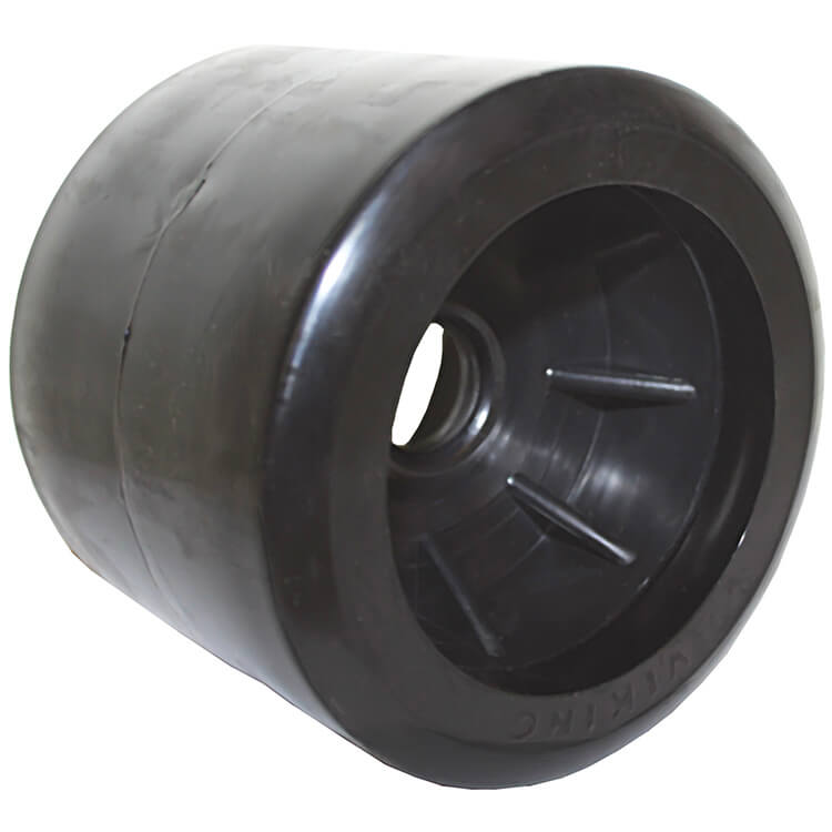 black poly trailer rollers wobble rollers 100 x 100mm - Escaping Outdoors