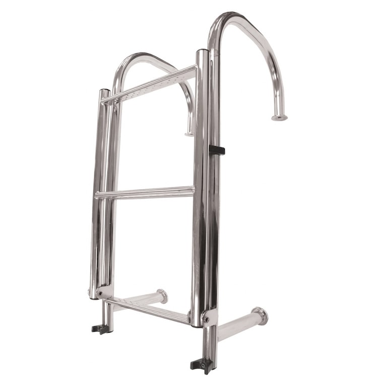 boat and marine ladder stainless steel 2 leg 4 rung step thru ladder - Escaping Outdoors