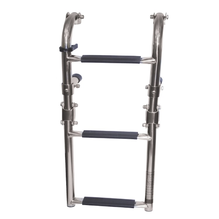 boat boarding ladder narrow style stainless steel 3 step folding ladder - Escaping Outdoors