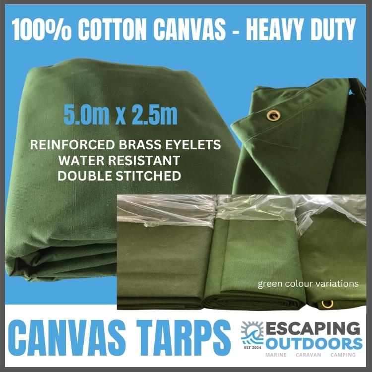 Canvas tarp 5.0m x 2.5m Escaping Outdoors