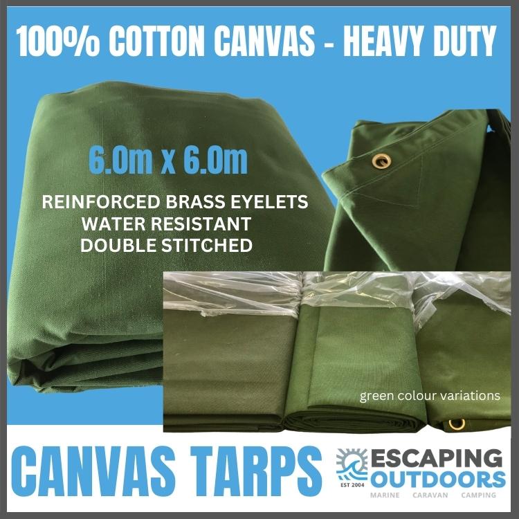 Canvas tarp 6.0m x 6.0m - Escaping Outdoors