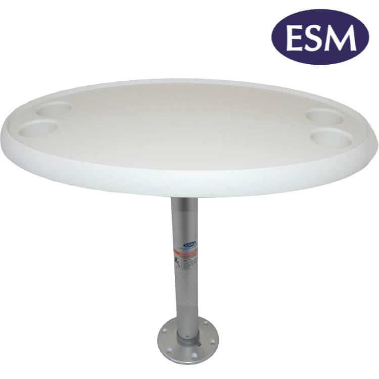 oval shape boat table with fixed pedestal - Escaping Outdoors