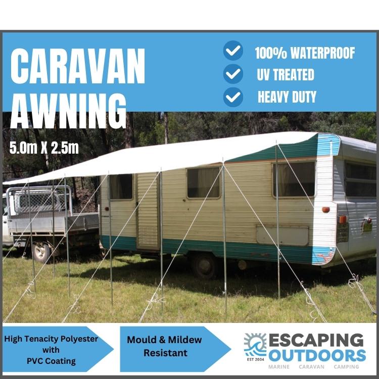 PVC caravan awning 5m x 2.5m - Escaping Outdoors Australia