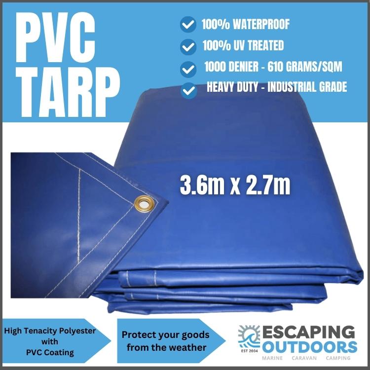 PVC tarp 3.6m x 2.7m waterproof pvc tarpaulin - Escaping Outdoors Australia