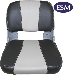 ESM boat seat Captain folding padded seat charcoal and light grey - Escaping Outdoors