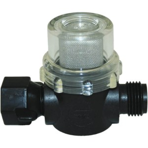 Shurflo pump strainer half inch male BSP half inch female BSP swivel connection - Escaping Outdoors