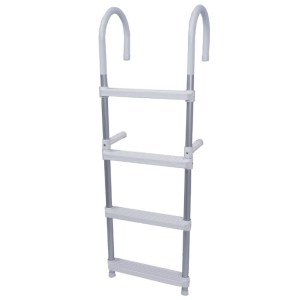 alloy and plastic marine grade quality 4 step portable boat boarding ladder - Escaping Outdoors