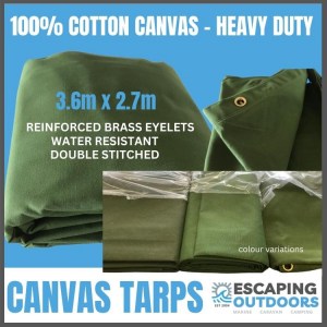 canvas tarp 3.6m x 2.7m - Escaping Outdoors