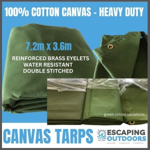 Canvas tarp 7.2m x 3.6m Escaping Outdoors
