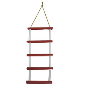 folding rope boat boarding ladder 5 step ladder which folds flat when not used - Escaping Outdoors