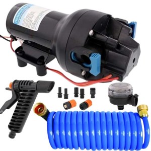 Jabsco Hotshot HD4 washdown saltwater pump kit w hose 12v 60psi - Escaping Outdoors