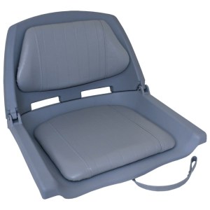 padded folding boat seat to suit tinnie tinny or runabout boat grey shell grey seat - Escaping Outdoors