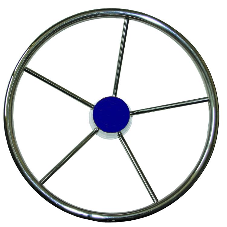 Stainless steel 5 spoke powerboat steering wheel