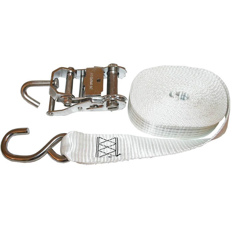 stainless steel ratchet boat tie down 550kg lashing capacity 50mm x 5.5m - Escaping Outdoors
