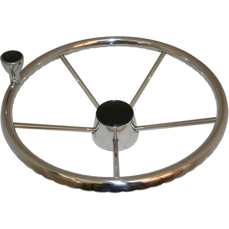 stainless steel steering wheel with control knob - Escaping Outdoors