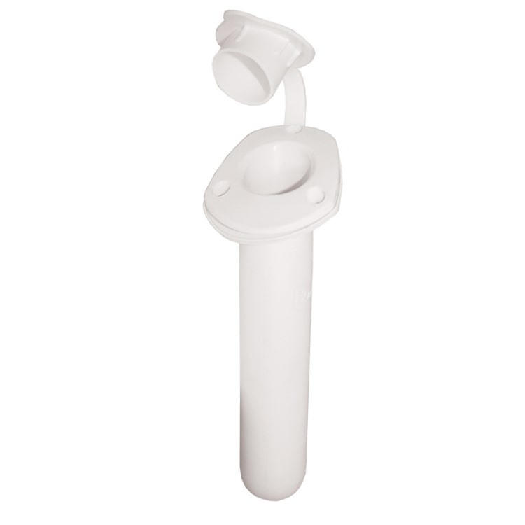 white poly fishing boat rod holder with sealing cap - Escaping Outdoors